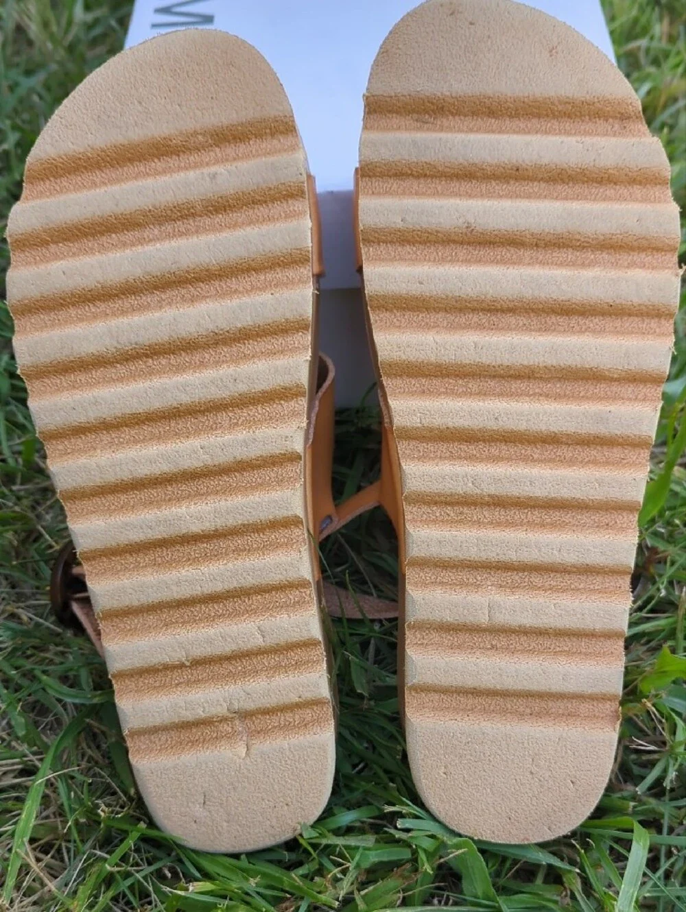 Dream Pairs Light Tan Double-Strap Cork Sandals